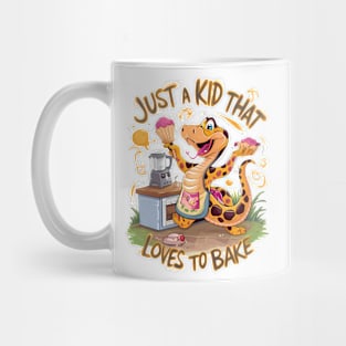 Whimsical Tee With Cake-Baking Snake Mug